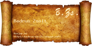 Bedrus Zsolt névjegykártya